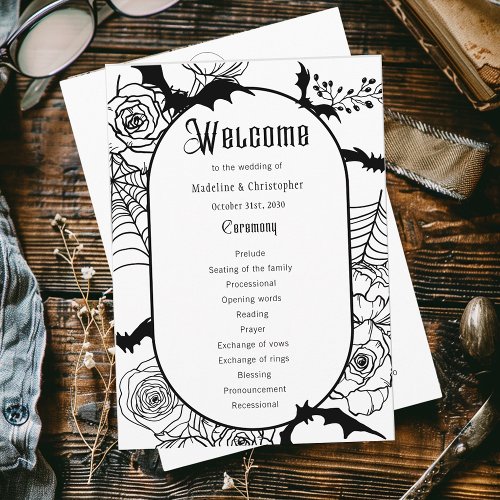 Elegant Gothic Floral Wedding Program