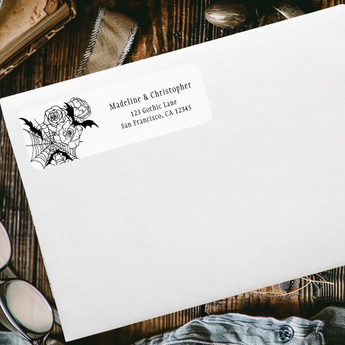 Elegant Gothic Floral Wedding Return Address Label