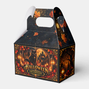 Elegant Gothic Halloween Black Cat Custom Favor Bo Boxes