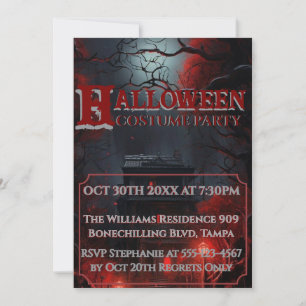 Elegant Gothic Halloween Costume Trends Party 🎃 Invitation