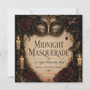 Elegant Gothic Halloween Dinner Party Invitation