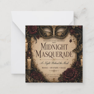 Elegant Gothic Halloween Dinner Party Note Card