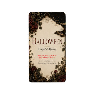 Elegant Gothic Halloween Party Celebration Label