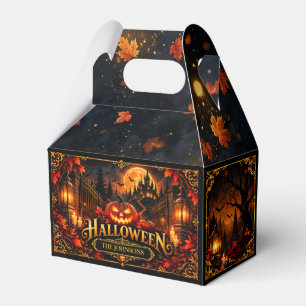 Elegant Gothic Halloween Pumpkin Custom Favor Box