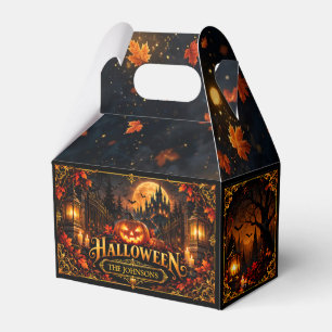 Elegant Gothic Halloween Pumpkin Custom Favor Box