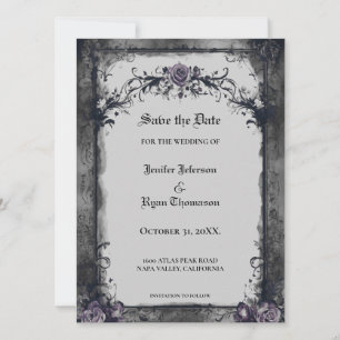 Elegant gothic halloween save the date Invitation