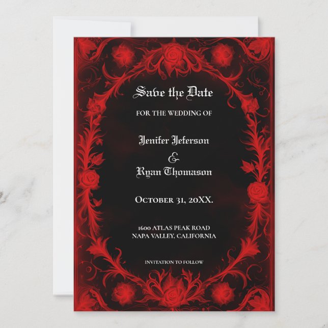 Elegant gothic halloween save the date Invitation (Front)