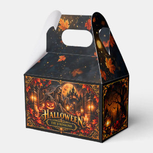 Elegant Gothic Halloween Skeleton Custom Favor Box