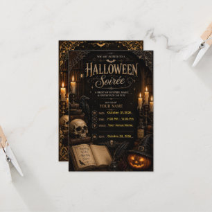 🕯️ Elegant Gothic Halloween Soirée Invitation 🦇