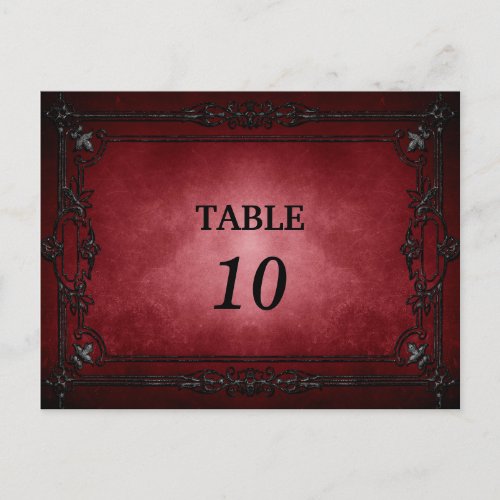 Elegant gothic halloween Table Number