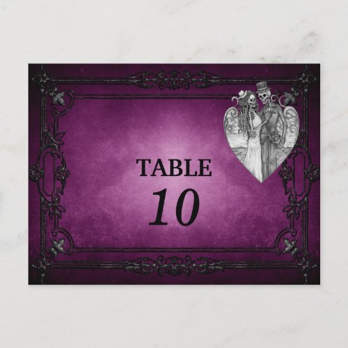 Elegant gothic halloween Table Number