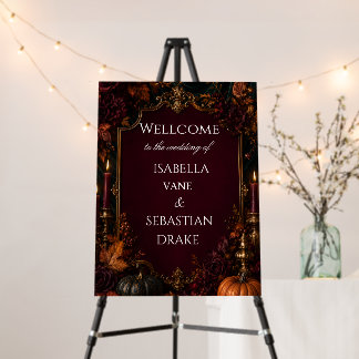 Elegant Gothic Halloween Wedding Foam Board