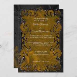 Elegant gothic halloween wedding Invitation