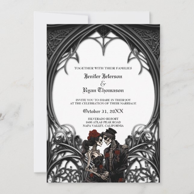 Elegant gothic halloween wedding Invitation (Front)