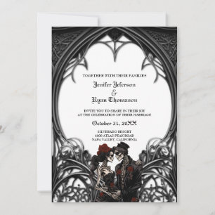 Elegant gothic halloween wedding Invitation