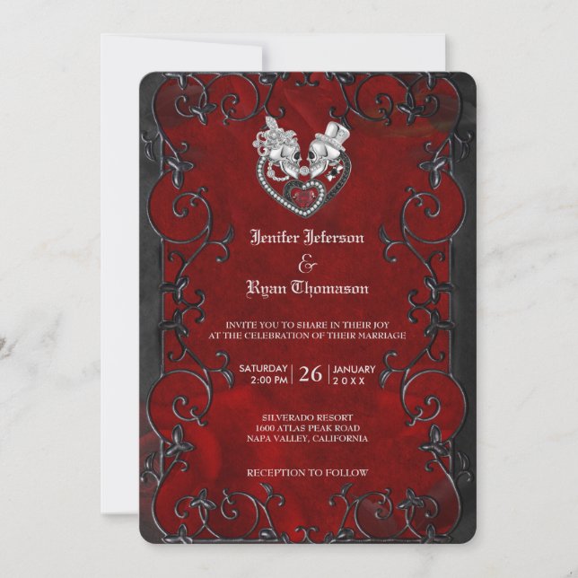 Elegant gothic halloween wedding Invitation (Front)