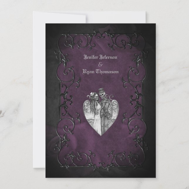 Elegant gothic halloween wedding Invitation (Back)