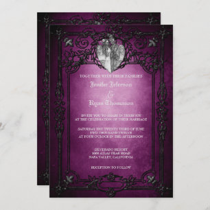 Elegant gothic halloween wedding Invitation