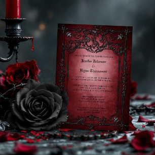 Elegant gothic halloween wedding Invitation