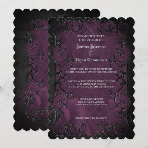 Elegant gothic halloween wedding Invitation