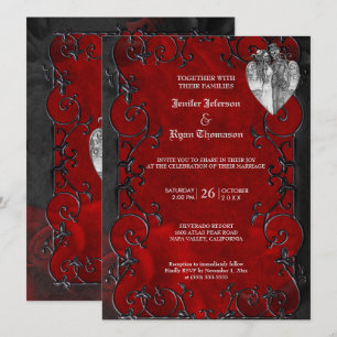 Elegant gothic halloween wedding Invitation