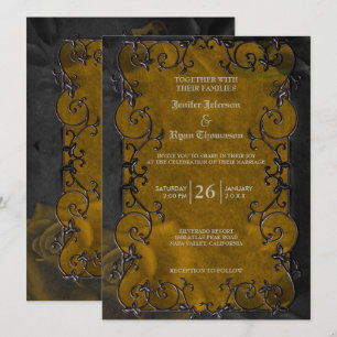 Elegant gothic halloween wedding Invitation