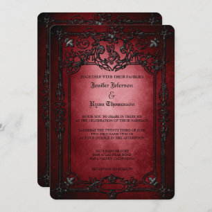 Elegant gothic halloween wedding Invitation