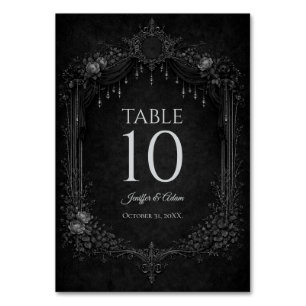 Elegant Gothic Halloween Wedding Table number