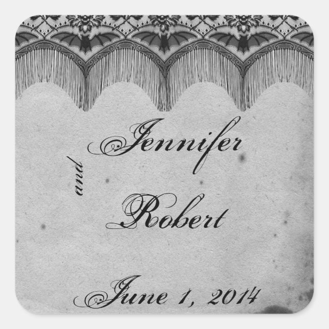 Elegant Gothic Lace Posh Wedding Envelope Seal (Front)