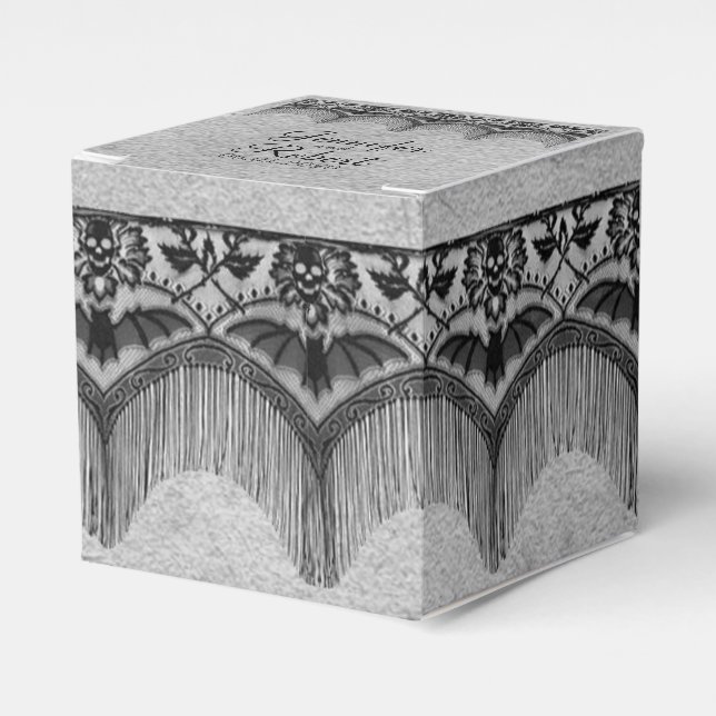 Elegant Gothic Lace Posh Wedding Favor Box (Front Side)
