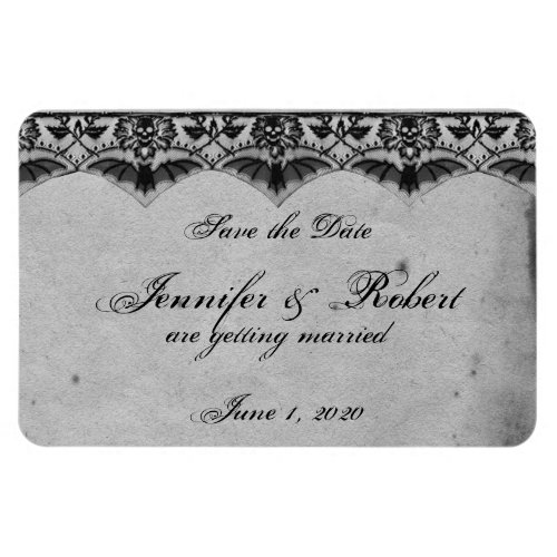 Elegant Gothic Lace Posh Wedding Save the Date Magnet