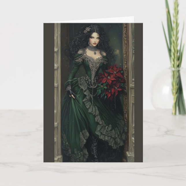 Elegant Gothic Lady Note Card (Front)