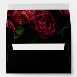 Elegant Gothic Moody Floral Name Address Wedding Envelope