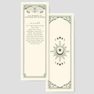 Elegant Gothic Olive Tarot Card Favor Bookmarks