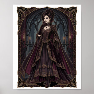 Elegant Gothic Queen Victorian Dark Art – Fantasy Poster