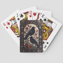 Elegant Gothic Ravens With Roses  Poker Cards