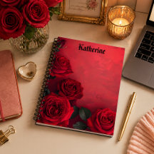 Elegant Gothic Red Roses Custom Name