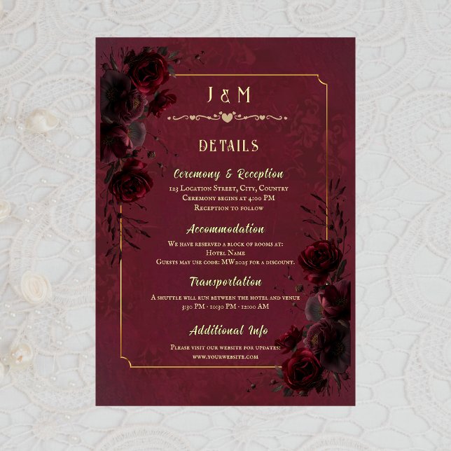 Elegant Gothic Romance Wedding Enclosure Card (Creator Uploaded)