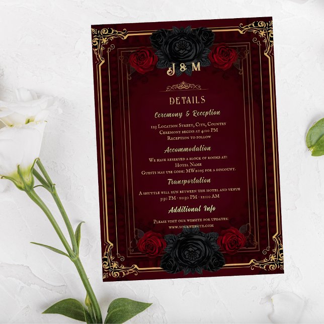 Elegant Gothic Romance Wedding Enclosure Card (Creator Uploaded)