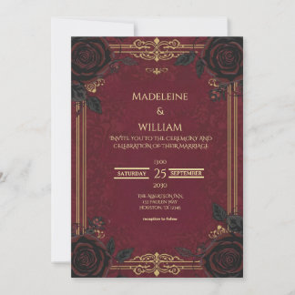 Elegant Gothic Romance Wedding  Invitation