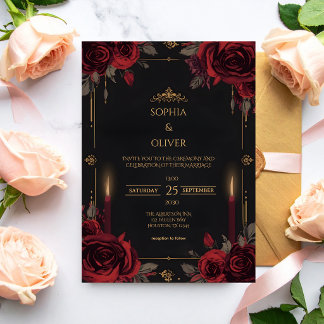 Elegant Gothic Romance Wedding  Invitation