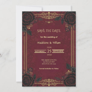 Elegant Gothic Romance Wedding  Save The Date