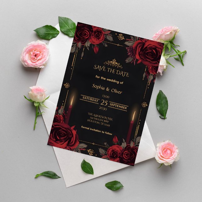 Elegant Gothic Romance Wedding Save the Date (Creator Uploaded)