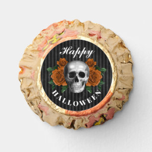 Elegant Gothic Roses & Skull Happy Halloween Reese's Peanut Butter Cups