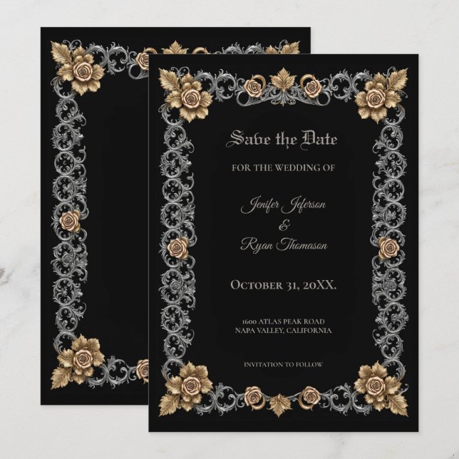 Elegant Gothic Save the date Announcement (Front/Back)