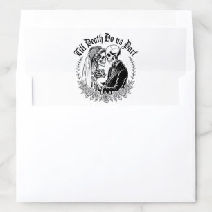 Elegant Gothic Skeleton "Till Death" Wedding Envelope Liner