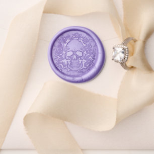 Elegant Gothic Skull and Roses  Wax Seal Stamp