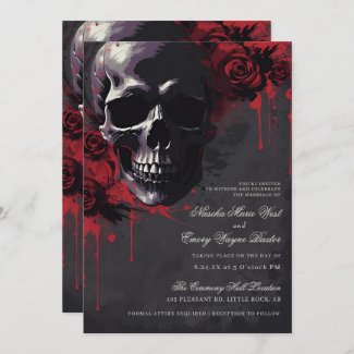Elegant Gothic Skull & Roses Wedding