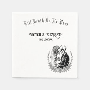 Elegant Gothic Till Death Do Us Part Skeleton Napkins