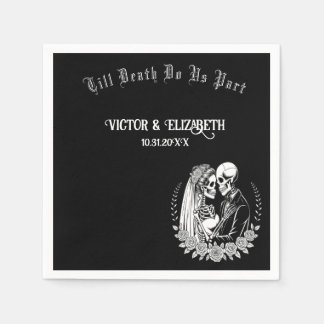 Elegant Gothic Till Death Do Us Part Skeleton Napkins